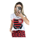 Conjunto Escudo Flamengo Feminino