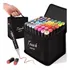 Conjunto Estojo Caneta Permanente Ponta Dupla 48 Cores Kit