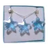 Conjunto Estrela Do Mar Cristal Swarovski Sapphire Prata 925