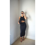 Conjunto Fashion Cropped Saia
