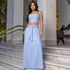 Conjunto Feminino 2 Peças Cropped E Saia Com Fenda Elegante