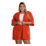 Conjunto Feminino 2 Peças kimono E Short Plus Size Modas