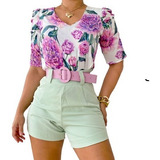 Conjunto Feminino Blusa Manguinha