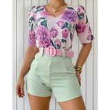 Conjunto Feminino Blusa Manguinha