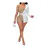 Conjunto Feminino Blusa Short Bordado Pedraria Ombro Só K79