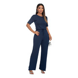 Conjunto Feminino Calça Pantalona E Cropped Alongado Luxo
