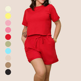 Conjunto Feminino Moletinho Short