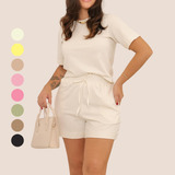 Conjunto Feminino Moletinho Short