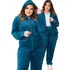 Conjunto Feminino Moletom Capuz Touca De Onça Veludo Plusize