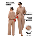 Conjunto Feminino Pantalona Blusa