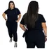 Conjunto Feminino Plus Size Soltinho Blusa E Calça Com Bolso