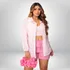 Conjunto Feminino Praiano Cropped E Camisa Tecido Silkflow