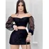 Conjunto Feminino Saia Cintura Alta Paetê E Cropped Tule