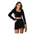 Conjunto Feminino Saia E Cropped Manga Longa Festa Veludo