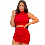 Conjunto Feminino Saia Fenda