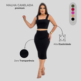 Conjunto Feminino Saia Midi