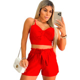 Conjunto Feminino Top Cropped