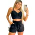 Conjunto Feminino Top Cropped E Short Moda Blogueira Lindo 