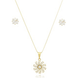 Conjunto Florzinha Com Zirconia