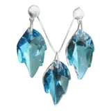 Conjunto Folha Cristal Swarovski