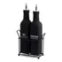 Conjunto Galheteiro De Vidro 300ml 2 Peças Preto C  Dosador