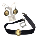 Conjunto Gargantilha Chocker Brinco