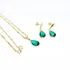 Conjunto Gota Folheado A Ouro 18k Colar Pingente E Brincos