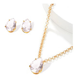 Conjunto Gota Zirconia Banhado