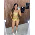 Conjunto Hot Pants Metalizado Carnaval Feminino Top Fantasia