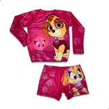 Conjunto Infantil Blusa Rosa Proteção Solar Uv Menina Praia
