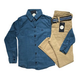 Conjunto Infantil Camisa Jeans