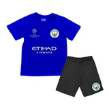 Conjunto Infantil Camiseta E Bermuda Manchester City Unissex