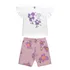 Conjunto Infantil Camiseta E Bermuda Up Baby Menina - Flor