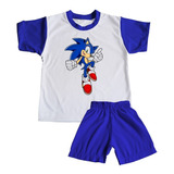 Conjunto Infantil Camiseta E Short Super Sonic Muito Lindo.