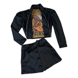 Conjunto Infantil Cropped Saia