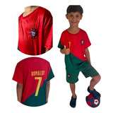 Conjunto Infantil De Futebol Seleção De Portugal Cr7