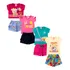 Conjunto Infantil Feminino 4 Blusas + 4 Shorts Barato Lindo