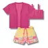 Conjunto Infantil Feminino Kukie Trio Kimono Blusa E Short