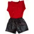 Conjunto Infantil Menina Shorts Cirre E Blusinha Canelada