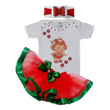 Conjunto Infantil Moranguinho Baby Cute Festa Fantasia Bebe