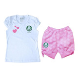 Conjunto Infantil Palmeiras Rosa