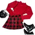 Conjunto Infantil Saia Xadrez E Camiseta Manga Longa Full