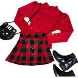 Conjunto Infantil Saia Xadrez