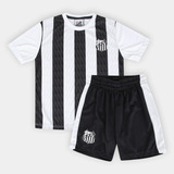 Conjunto Infantil Santos Camiseta E Shorts Oficial Braziline