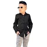 Conjunto Infantil Social  Camisa Manga Longa Preta  Calça Sarja Bege  2 Peças Menino Culto Casamento Pajem Formatura Festa Formal  Preto  6 