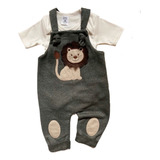 Conjunto Jardineira Macacao Leao