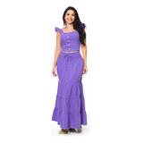 Conjunto Jeans Saia Longa