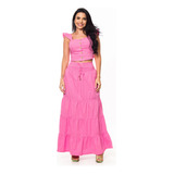 Conjunto Jeans Saia Longa