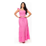 Conjunto Jeans Saia Longa