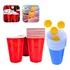Conjunto Jogo De Beer Pong Com 24 Peças Diversão Total Lazer Cor Azul   Vermelho